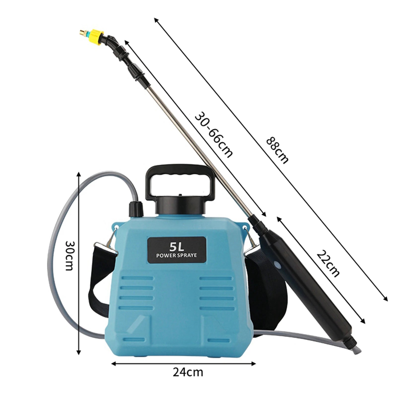 5L-8L Shoulder Electric Sprayer Pot with Telescopic Rod, 3 Nozzle for Garden Lawn Plant Watering Handheld Pesticide Sprayer Zpaxo
