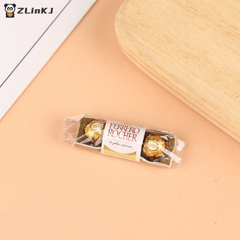 ▶1Pcs Dollhouse Simulation Mini Chocolate Dollhouse Food Decoration Toy Pretend Play Toys Zpaxo