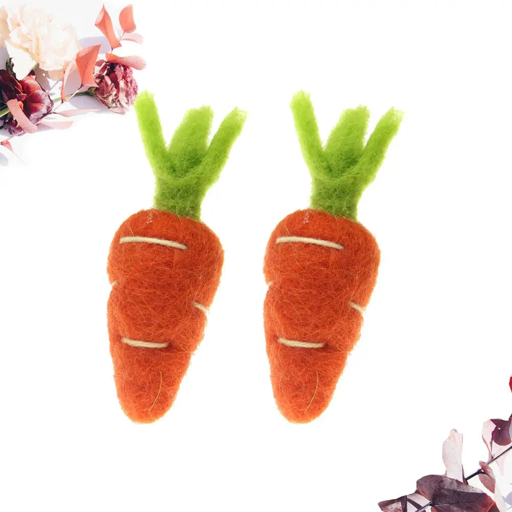 2Pcs Adorable Wool Felt Radishes Accessories Perfect for Clothing Craft Projects Brooches DIY Hats Bags Felt Crafts Decor