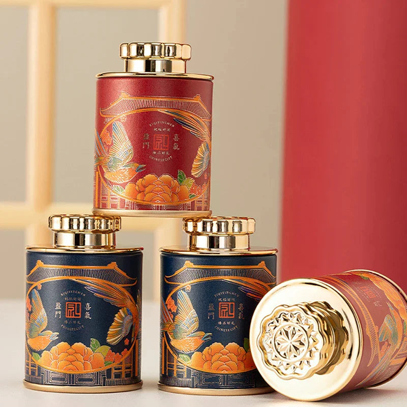 Household Green Black Tea Sealed Jar Portable Travel Small Tea Packaging Box NEW Mini Empty Tea Tin Can Paper Storage Can Zpaxo