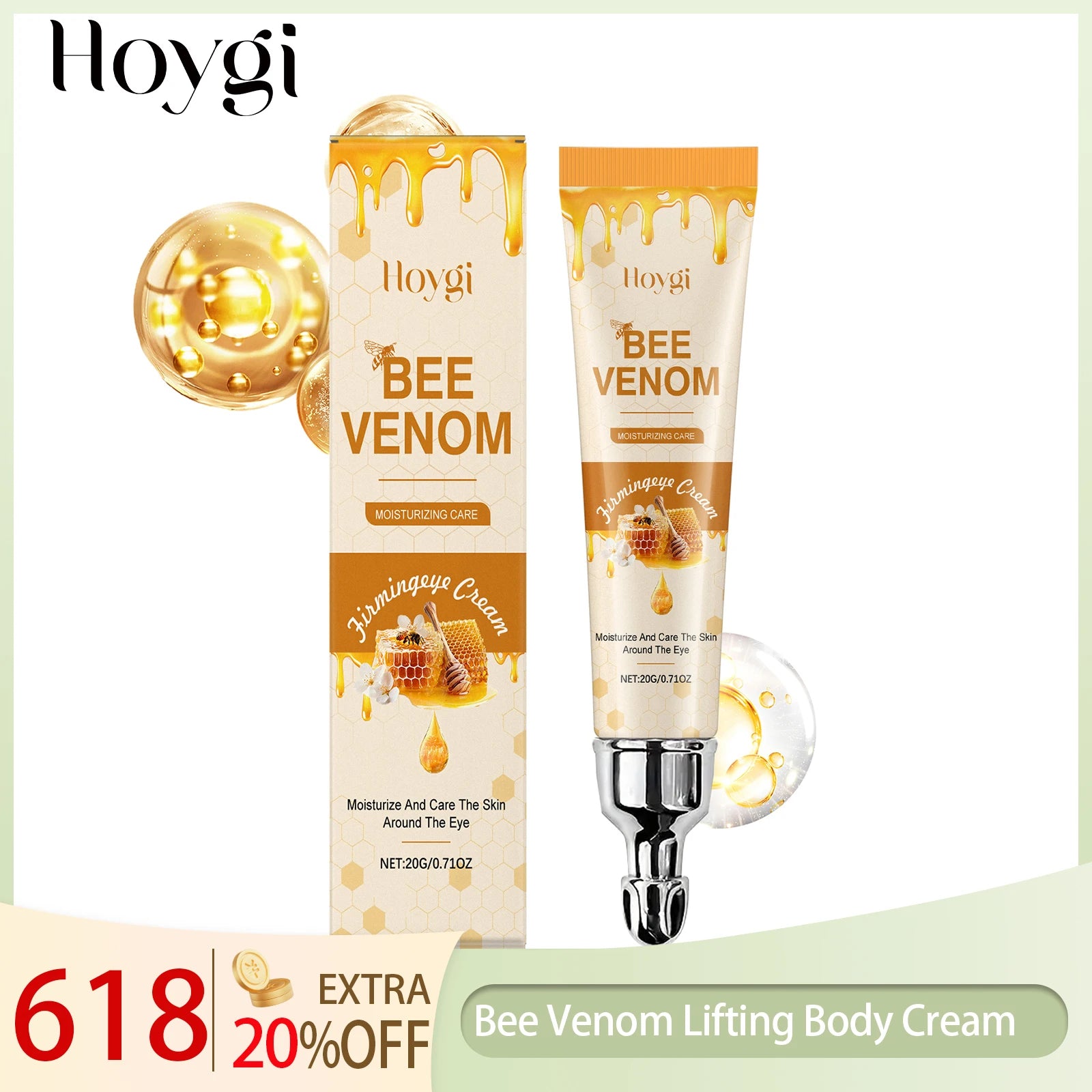 Hoygi Bee Venom Firming Anti Wrinkle Eye Cream Elastic Hydration Lifts Tightens Skin Solving Wrinkles Fine Lines Natural Serum Zpaxo