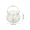 Small Egg Basket Vintage Woven Storage Stand Handle Counter Holder