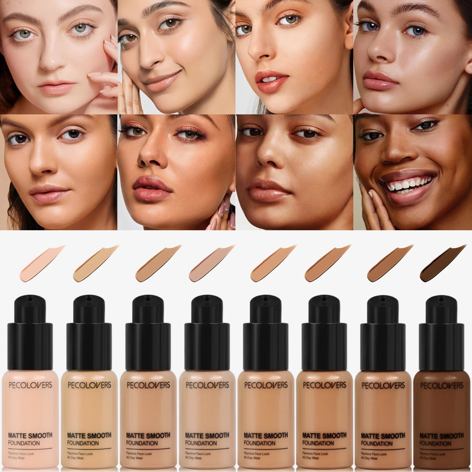 Matte Smooth Foundation Liquid -Multi-Tone Nature Effect, Enhanced Coverage with Use, Universal Skin Compatibility, All-Day Wear Zpaxo