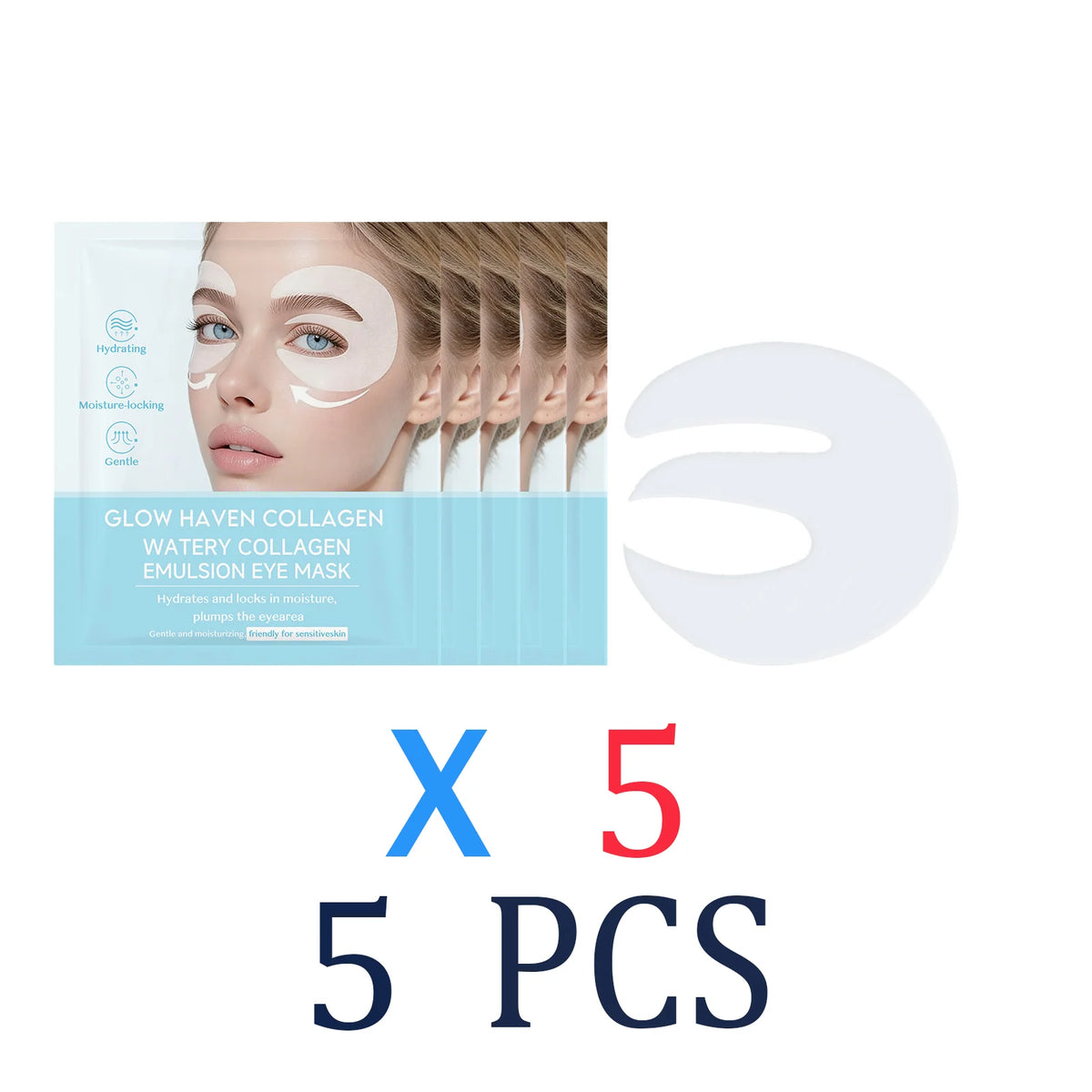 Vitamin C Collagen Under Eye Patches Hydrating Eye Mask for Puffiness Overnight Recovery Anti-Aging Eye Care Deep Moisturizing Zpaxo 5 Pcs