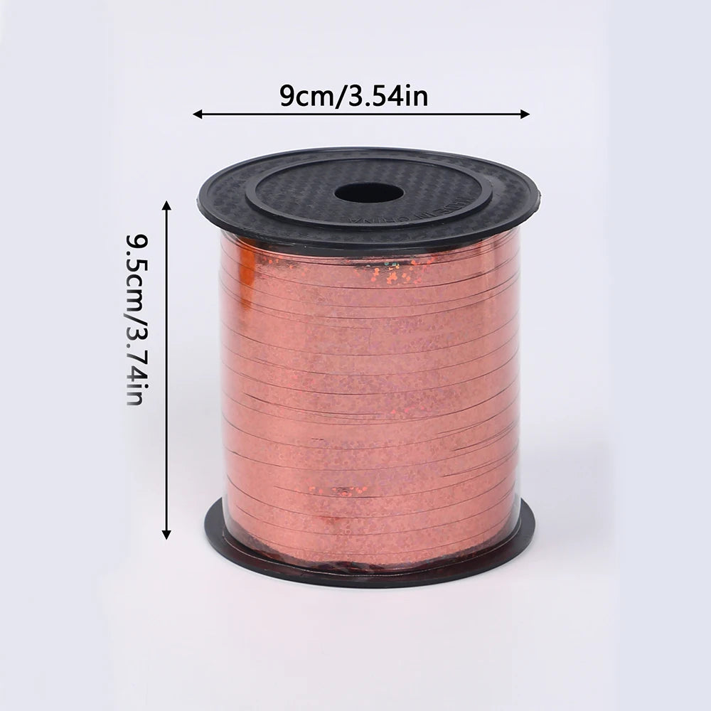 1 Roll 250 Yard Rose Gold Curling Ribbon Balloon String Crimped Shiny Metallic Roll for Gift Wrapping Birthday Wedding Party Zpaxo