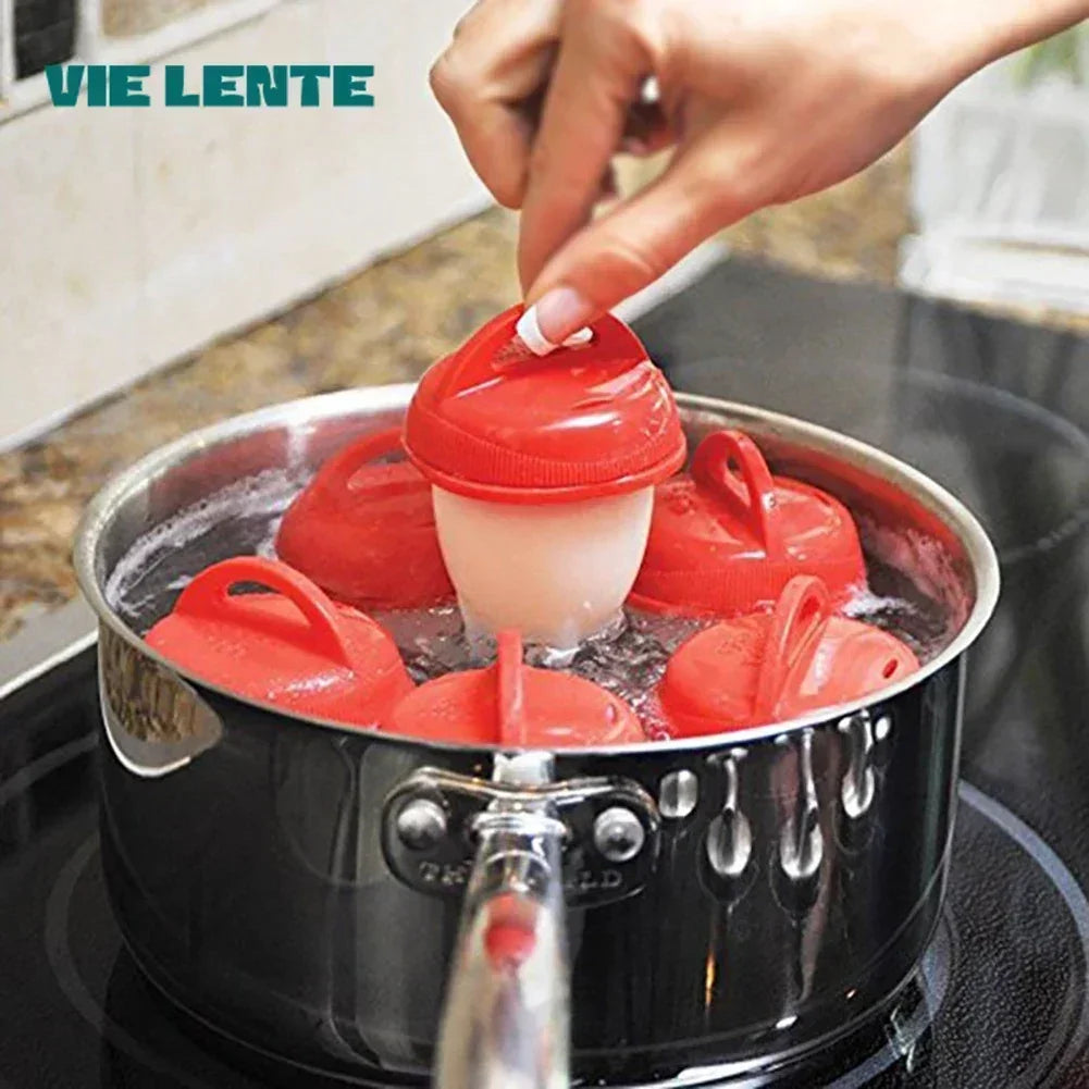 1/6Pcs Mini Egg Poachers Cooker Silicone Non-Stick Egg Boiler Cookers Pack Boiled Eggs Mold Cups Steamer Kitchen Gadgets Tools Zpaxo