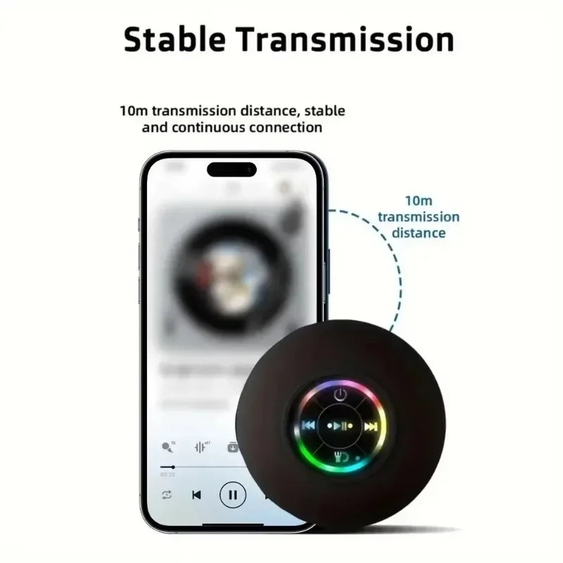 Mini Portable Bluetooth Audio IPX4 Waterproof Led Lights Bathroom Zpaxo