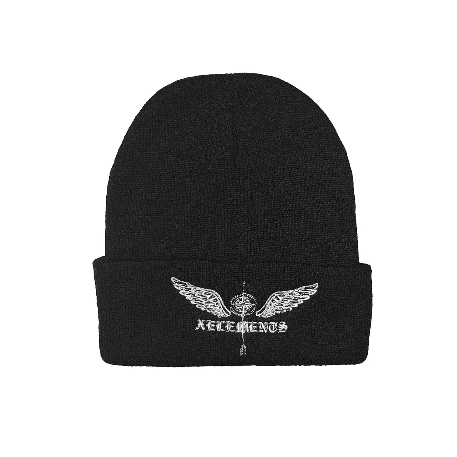 Skull Wings Embroidered Beanie – Unisex Knit Hat
