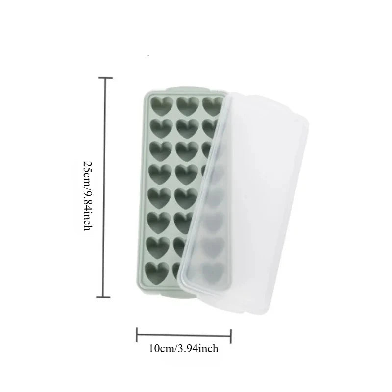 Heart Paw Print Ice Cube Tray Romantic Silicone Mold Lid Pet Lovers