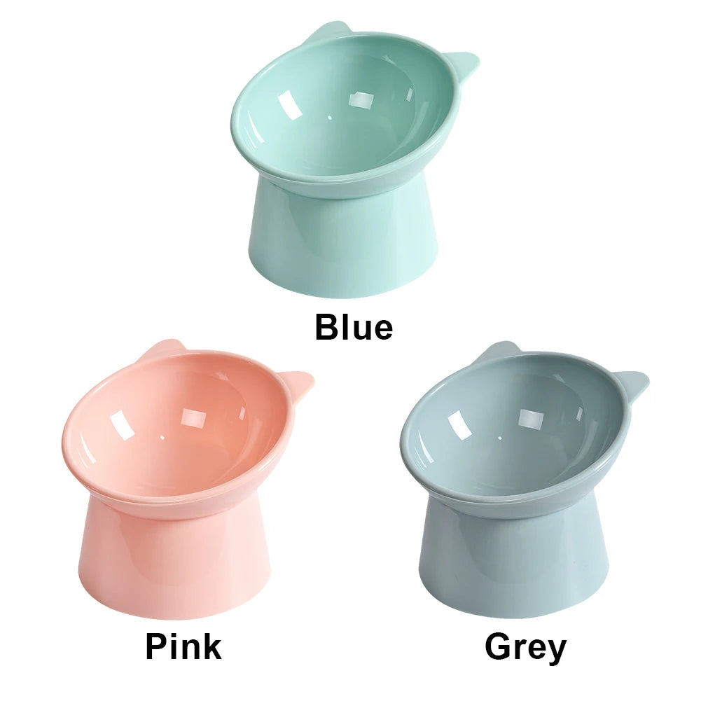 Tilted Cat Food Bowl Elevated Ergonomic Raised Anti Vomiting Tall Dog