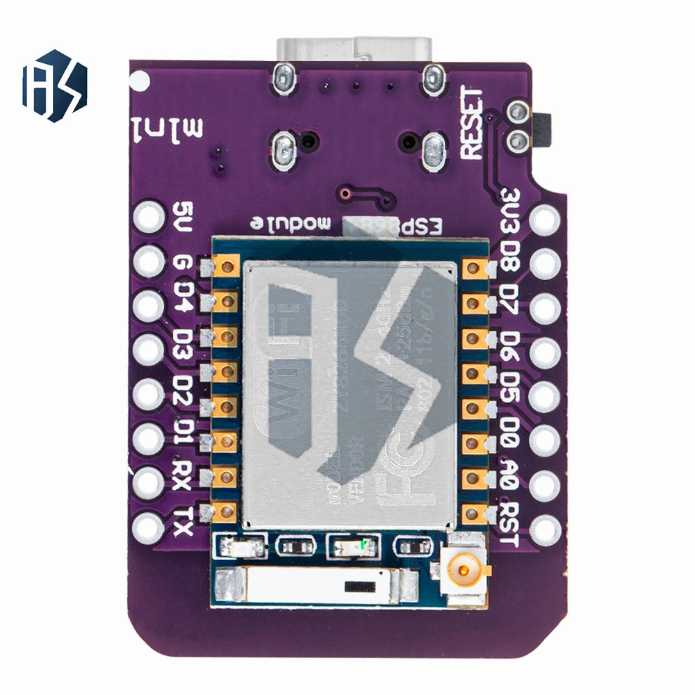 ESP8266 D1 Mini Type-C Development Board - ESP-07/07S CH340G USB, NodeMCU Lua IoT, 3.3V with Pins for WiFi Projects Zpaxo