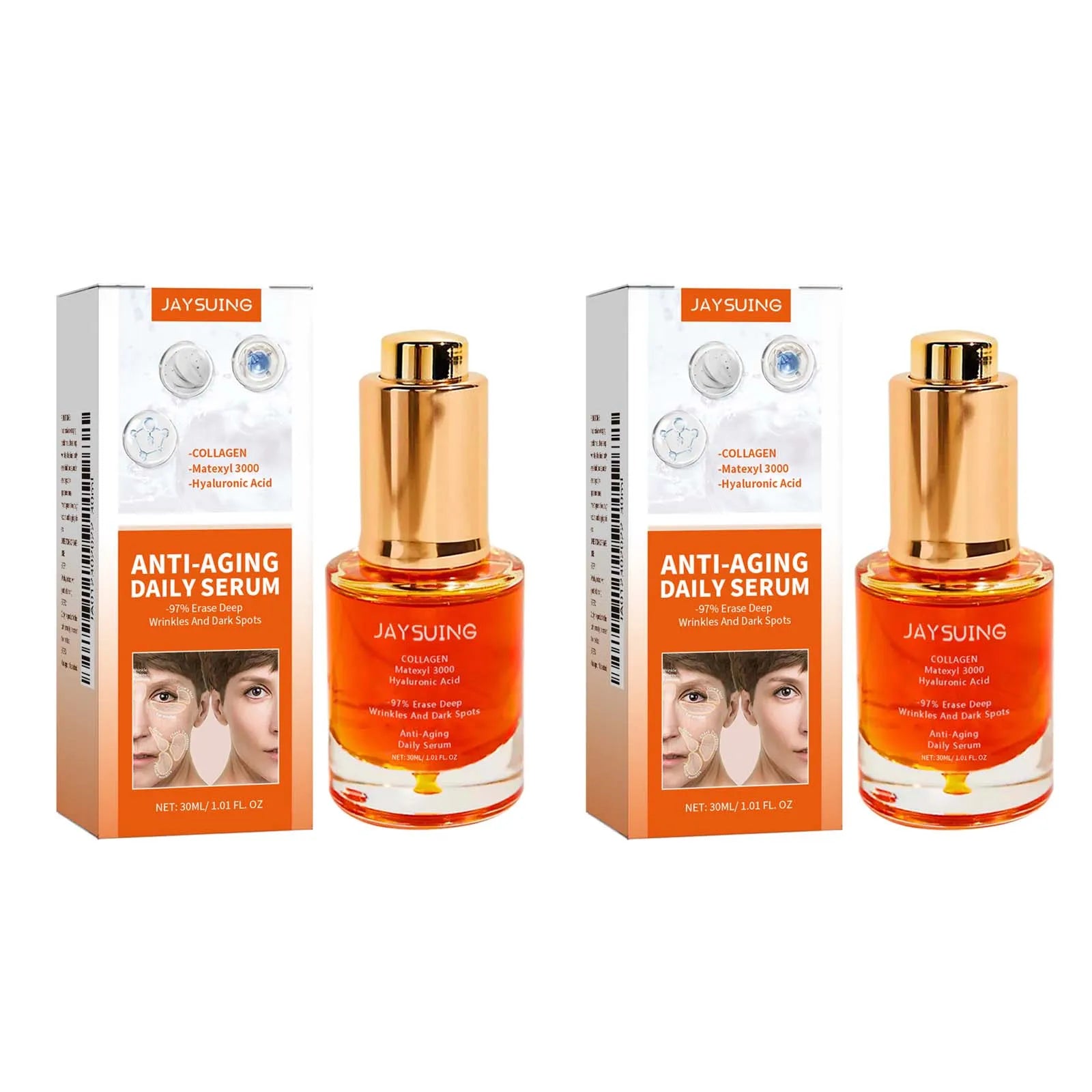Collagen Firming Face Serum – Anti-Aging & Wrinkle Reducer Face Serum Zpaxo 2Pcs 30ml Boxed