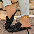 2025 Women Slippers Square Toe Designer Outdoor Lightweight Slingback Zpaxo black 38