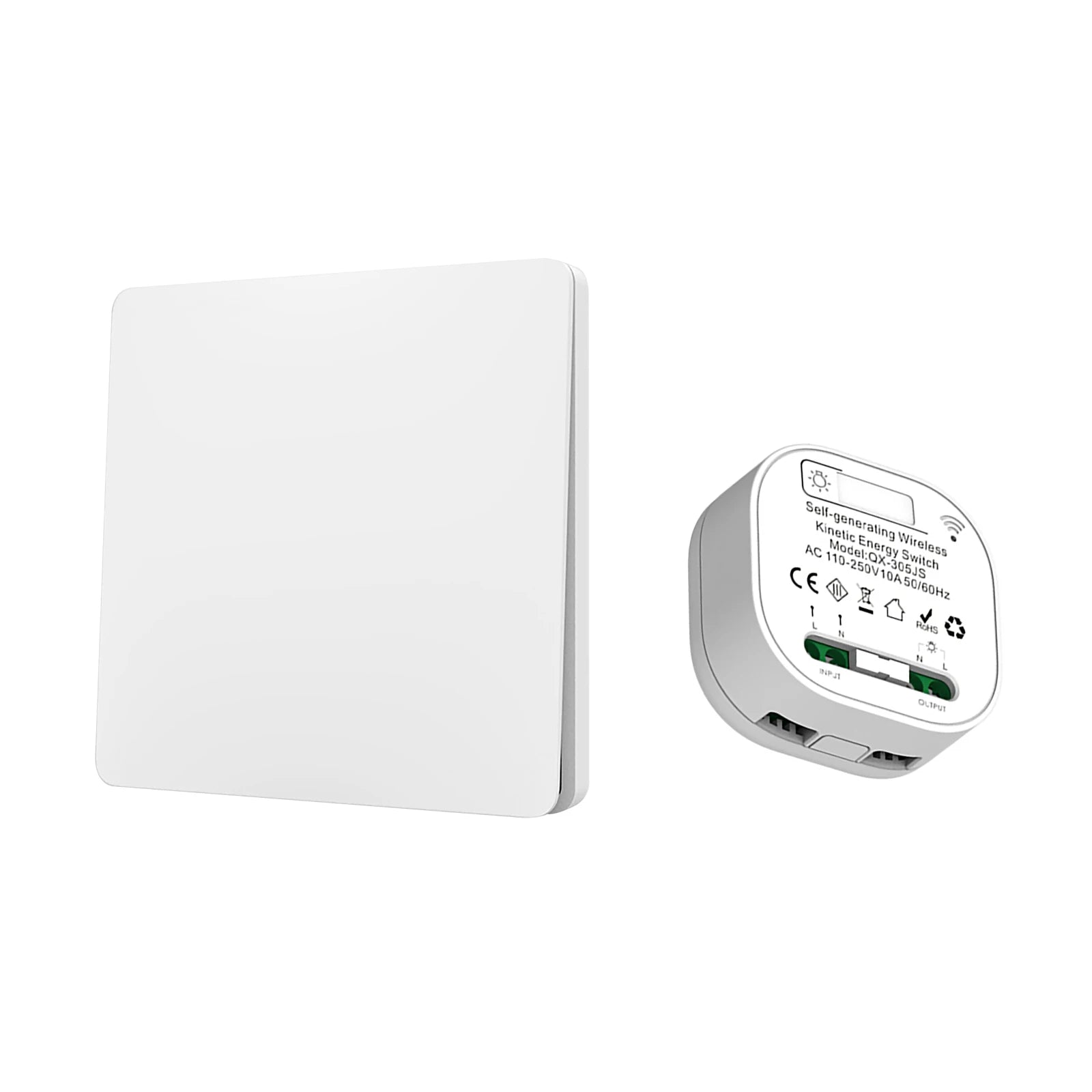 RF 433 92MHz Frameless Large Panel Self Powered Wireless Switch