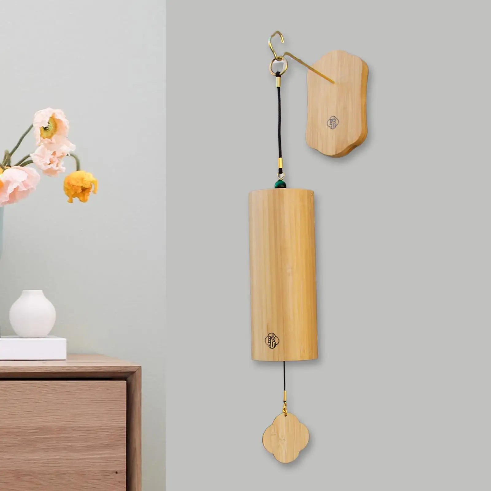 Wind Chime Hanger Wood Stand Plant Holder No-drill Decorative Garden