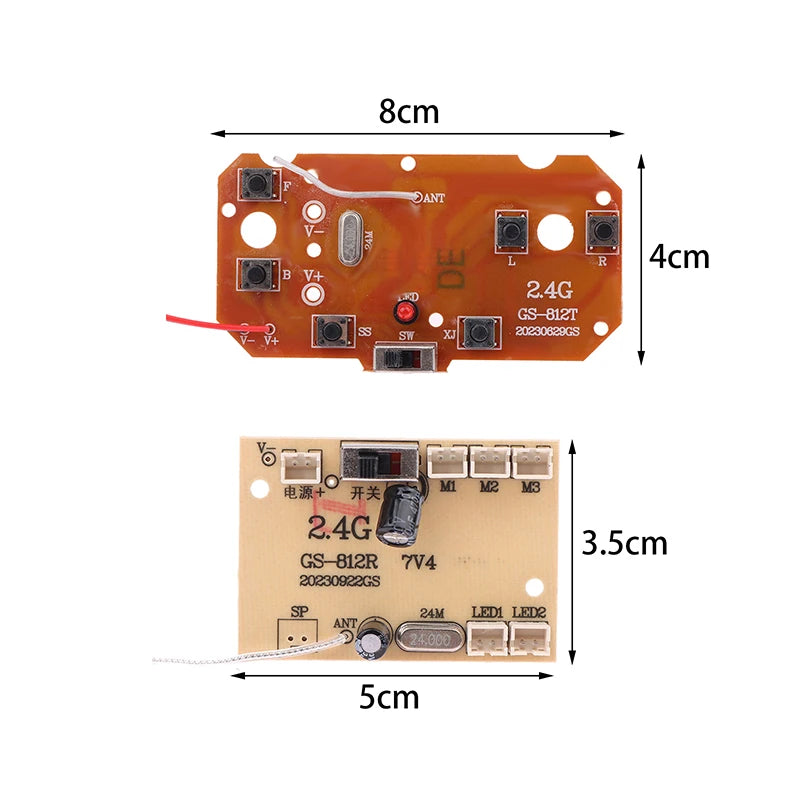 ▶1 Set For RC Car Remote Control Toys Parts 6CH 2.4G Remote Control High Quality 27MHz Circuit PCB Transmitter Receiver Board Zpaxo onesize