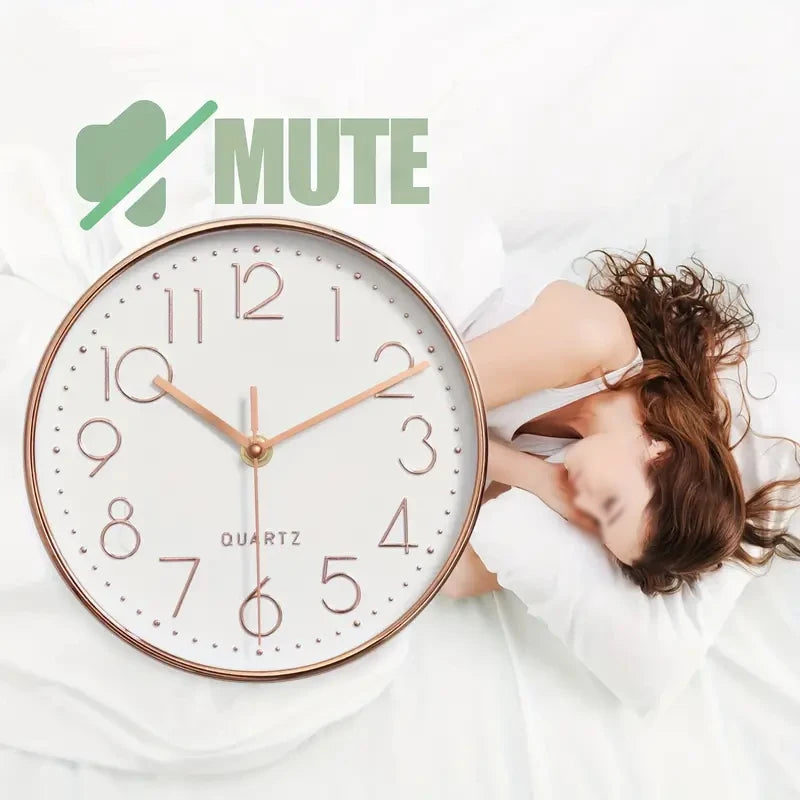 Mute Quartz Wall Clock Cubic Digital Living Room Bedroom Simple Home