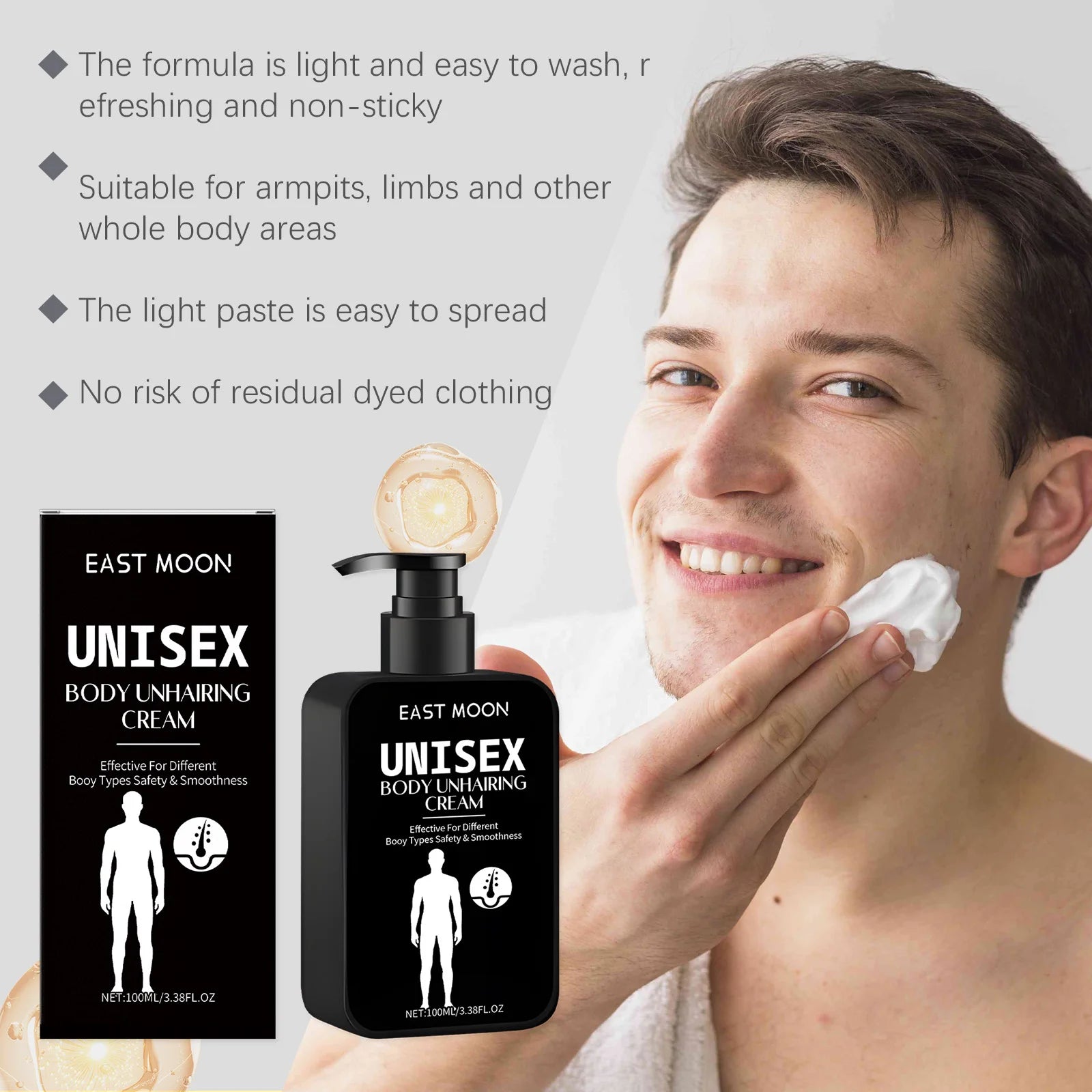 East Moon Gentle Body Hair Removal Cream Permanent Growth Inhibitor Non Irritate Intimate Area Painless Underarm Hair Remove Wax Zpaxo