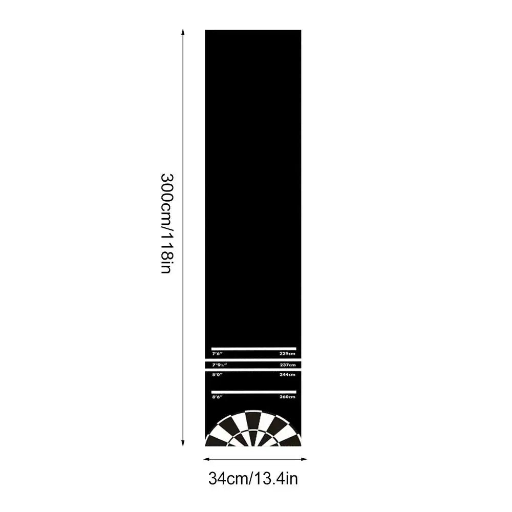 Dart Board Mat Floor 300x34cm Anti Slip Throw Line Protective Rug