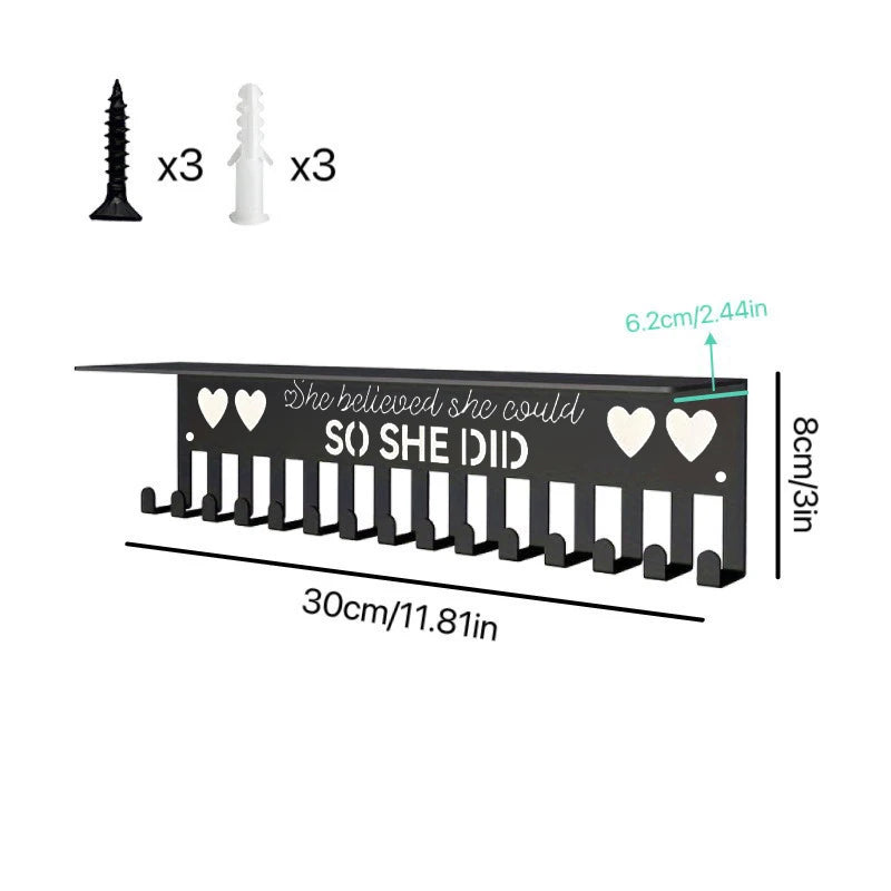 CMMedal Hook Display Rack Wall-mounted Awards Storage Holder Key