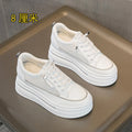 Women White Leather Platform Sneakers Hidden Heel Lift Casual Low Zpaxo L5115Grey Mesh 37 China Mainland