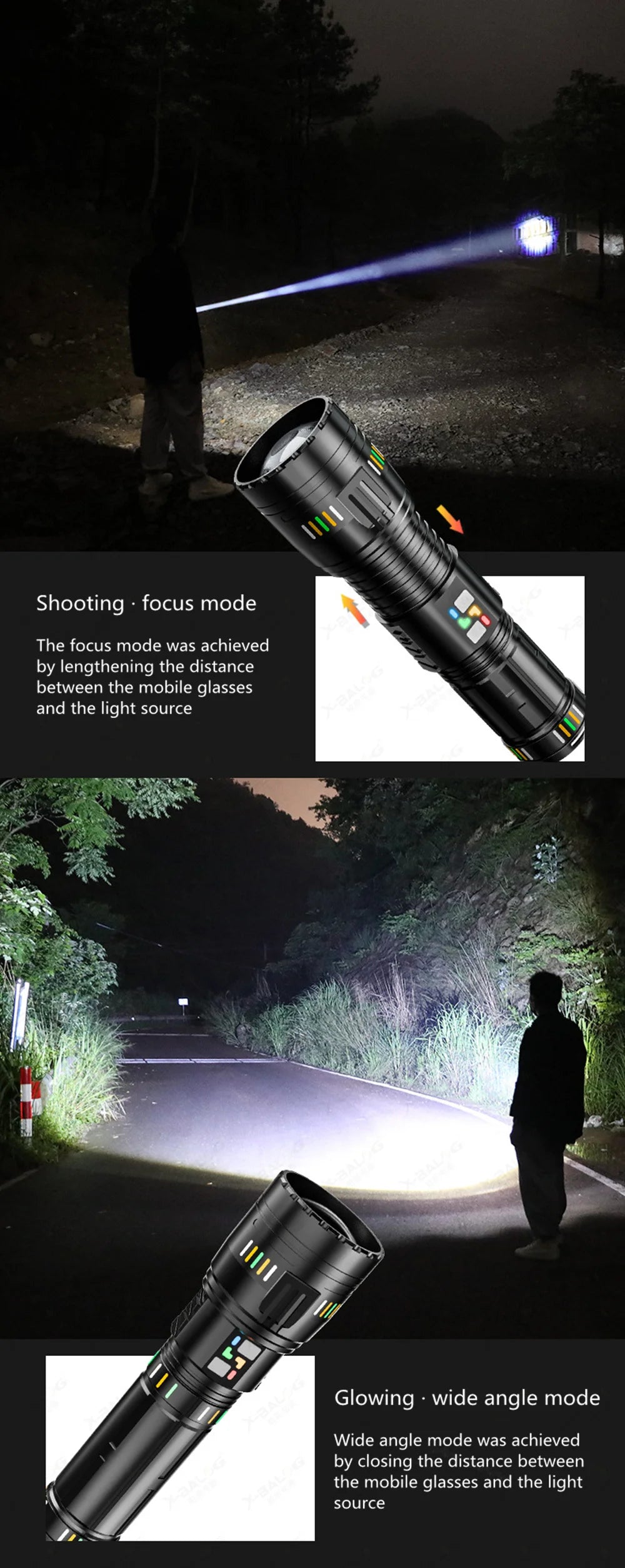 KDULIT GT61 Tactical LED Flashlight – 20000LM Zoomable Torch Tactical Flashlight Zpaxo