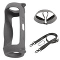 New Bluetooth Speaker Case Soft Silicone Cover Skin With Strap Carabiner for JBL Charge 5 Wireless Bluetooth Speaker Bag Zpaxo Gray