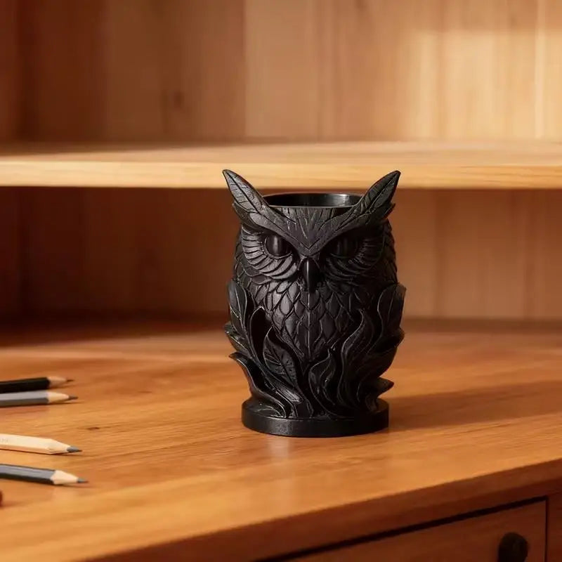 Nordic Minimalist Owl Pen Holder Vase, Decorative Desk Organizer for Home/Office Decor Zpaxo