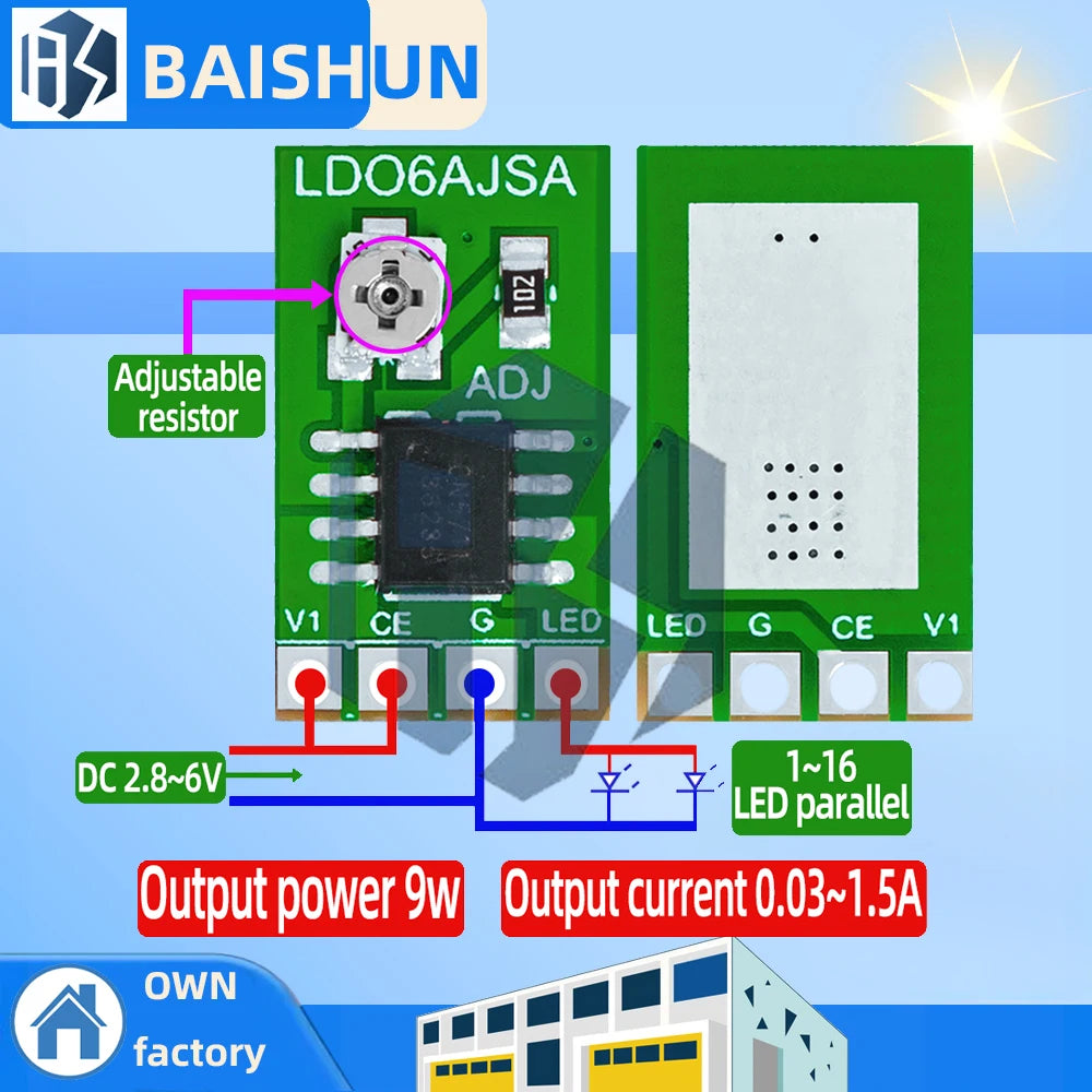 30-1500MA Adjustable Constant Current LED Driver DC 3 3V 7V 4 2V 5V Zpaxo