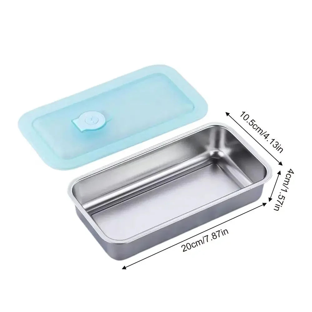 Reusable Stainless steel double compartment lunch box with lids,Stainless Steel Lunch Snack Box,Food Storage Containers liyi Zpaxo Single grid 1pc