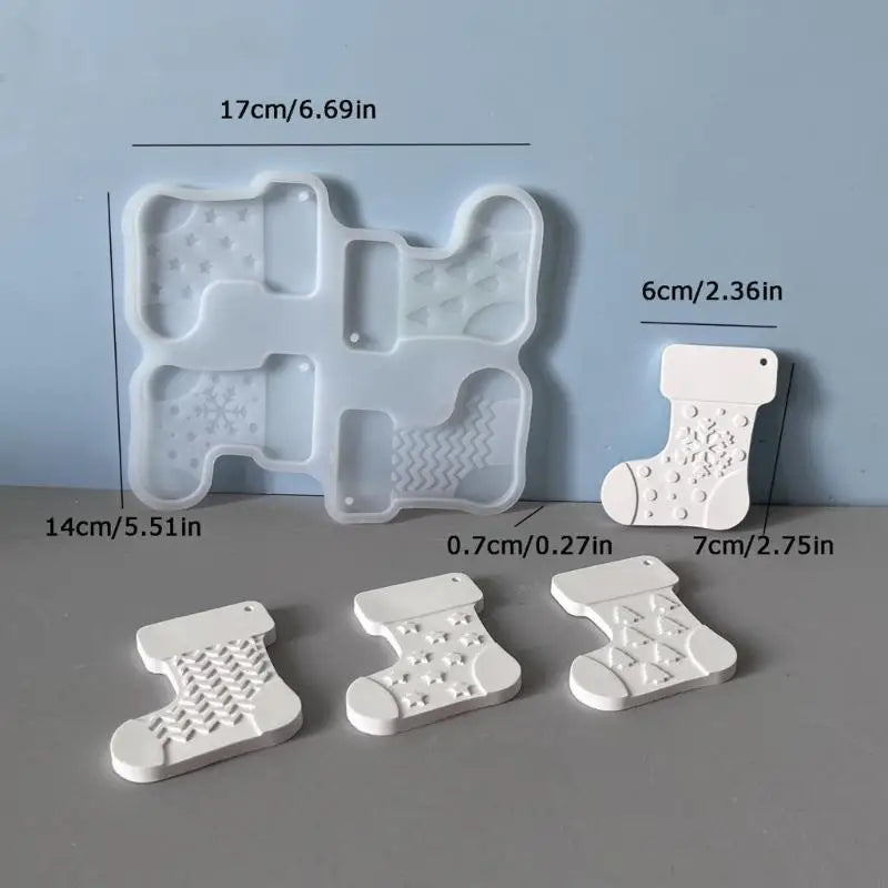 Christmas Stocking Silicone Molds DIY Holiday Decorations Baking