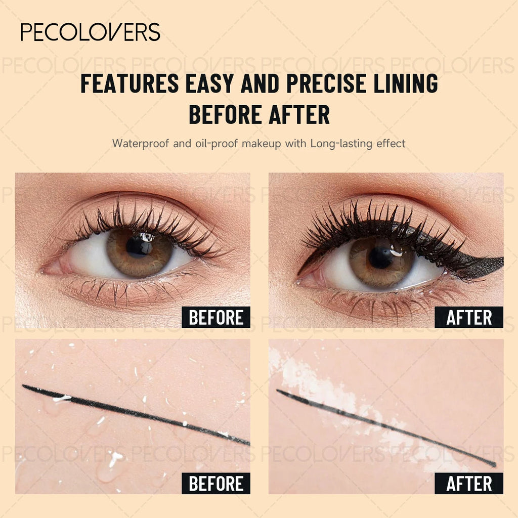 3pcs Long Lasting Waterproof Black Liquid Eyeliner Pen Quick-dry Smooth Eye Liner Anti Smudge Liquid Eyeliner Pen Zpaxo