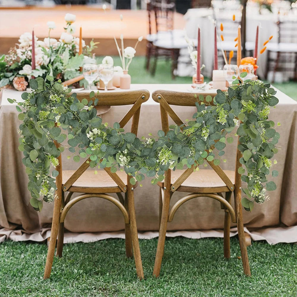 Artificial Eucalyptus Garland Fake Greenery Eucalyptus Leaves Vines for Wedding Arch Backdrop Party Table Wall Home Decor Zpaxo
