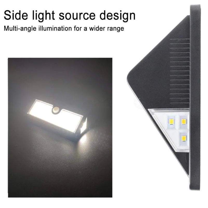 Outdoor Solar Panel LED Headlight 3-Sides Wall Light Sensor Lighting Zpaxo