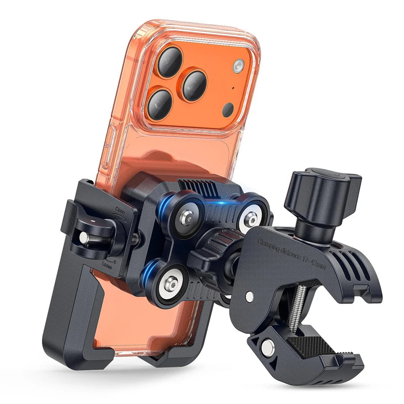 New Anti-Vibration Bicycle Phone Holder 360 Rotating Shock Absorber Quick Release Phone Mount For Electric Bike Motorcycle Zpaxo Black