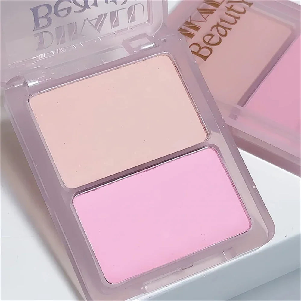 Two-tone Highlight Contour Palette Matte White Highlighter Grey Brown Nose Shadow Face Contouring Bronzer Brighten Powder Makeup Zpaxo