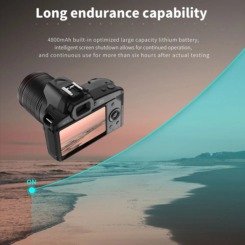 4K Digital Camera Wifi Video 64MP Dual Lens IPS Screen 16X Anti-shake