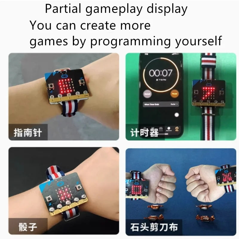 Micro:bit Programmable Watch Kit Motherboard Watch Graphical Programming Zpaxo