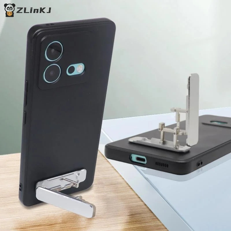 ▶1/3PCS Mini Invisible Foldable Mobile Phone Stand Aluminum Alloy Desktop Mount Material Holder Adjustable Angle For Cellphone Zpaxo
