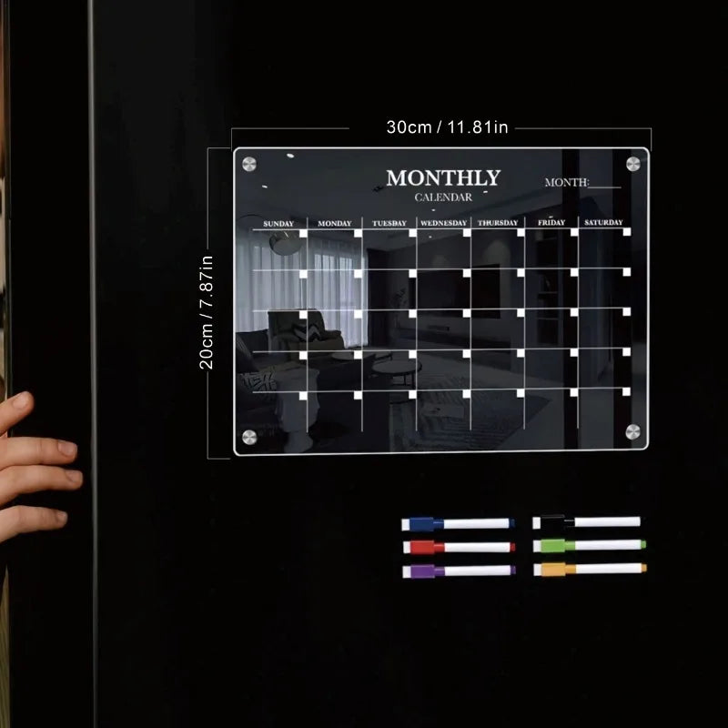 Clear Dry Erase Board Acrylic Magnetic Calendar Whiteboard Fridge