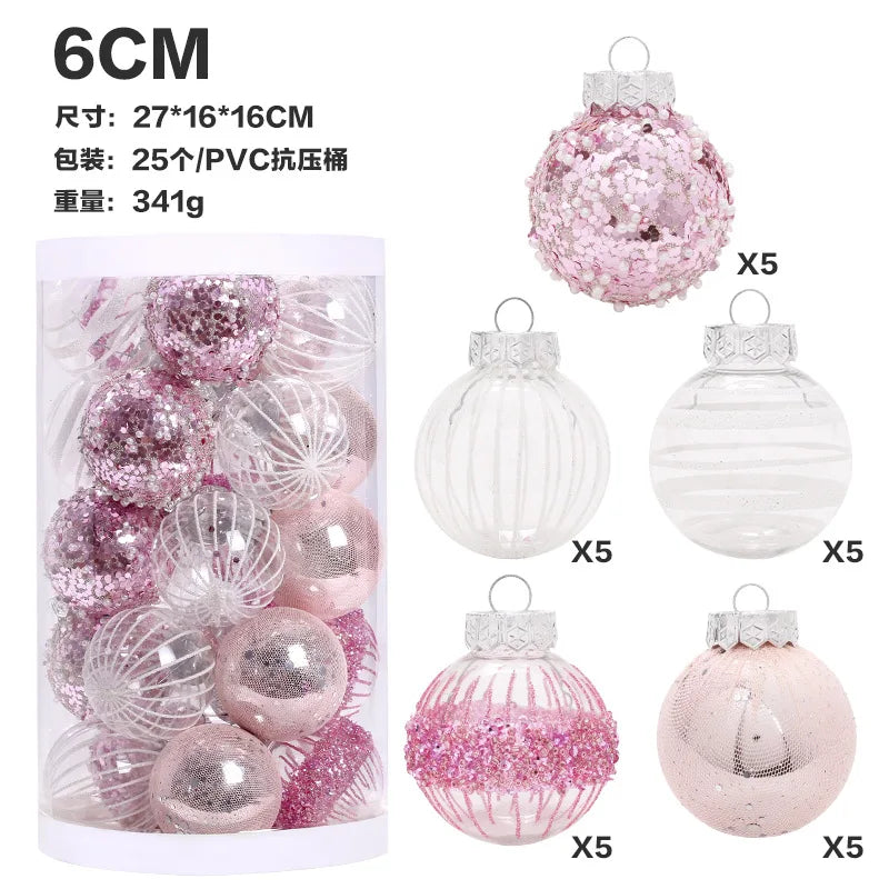 25-Pack 6CM Christmas Ball Ornaments – Festive Tree Decor Christmas Ball Ornaments Zpaxo B