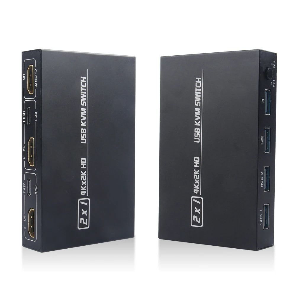KVM 2-in-1 HDMI-compatible/USB KVM Switch Adapter USB Switcher 2 Input 1 Output 4K*2K Printer Sharer For Computer Keyboard Zpaxo