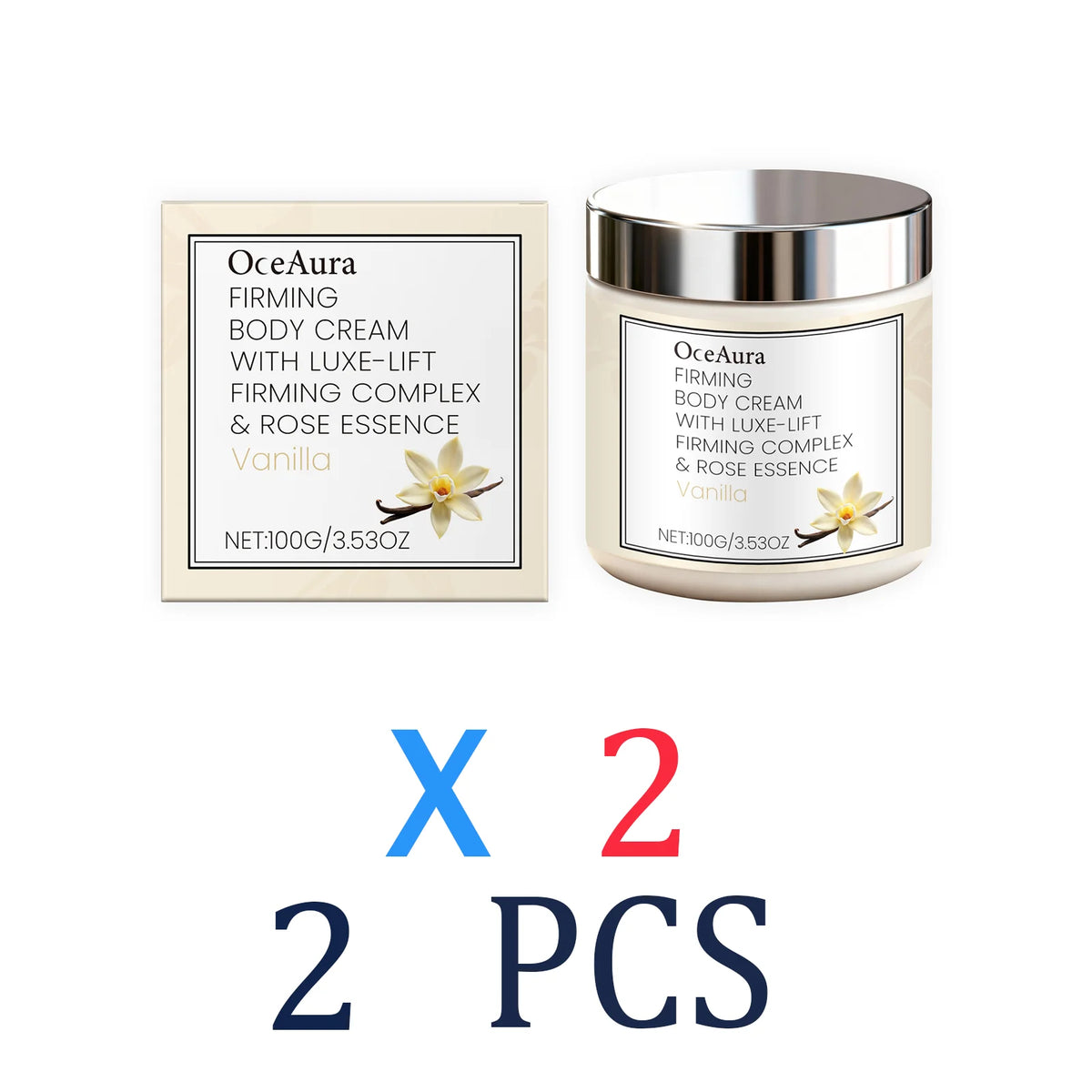 Vanilla Scented Body Cream Firming Moisturizer for Dry Skin Deep Hydration Wrinkle Smoothing Cream Rich Nourishing Body Butter Zpaxo 2 Pcs