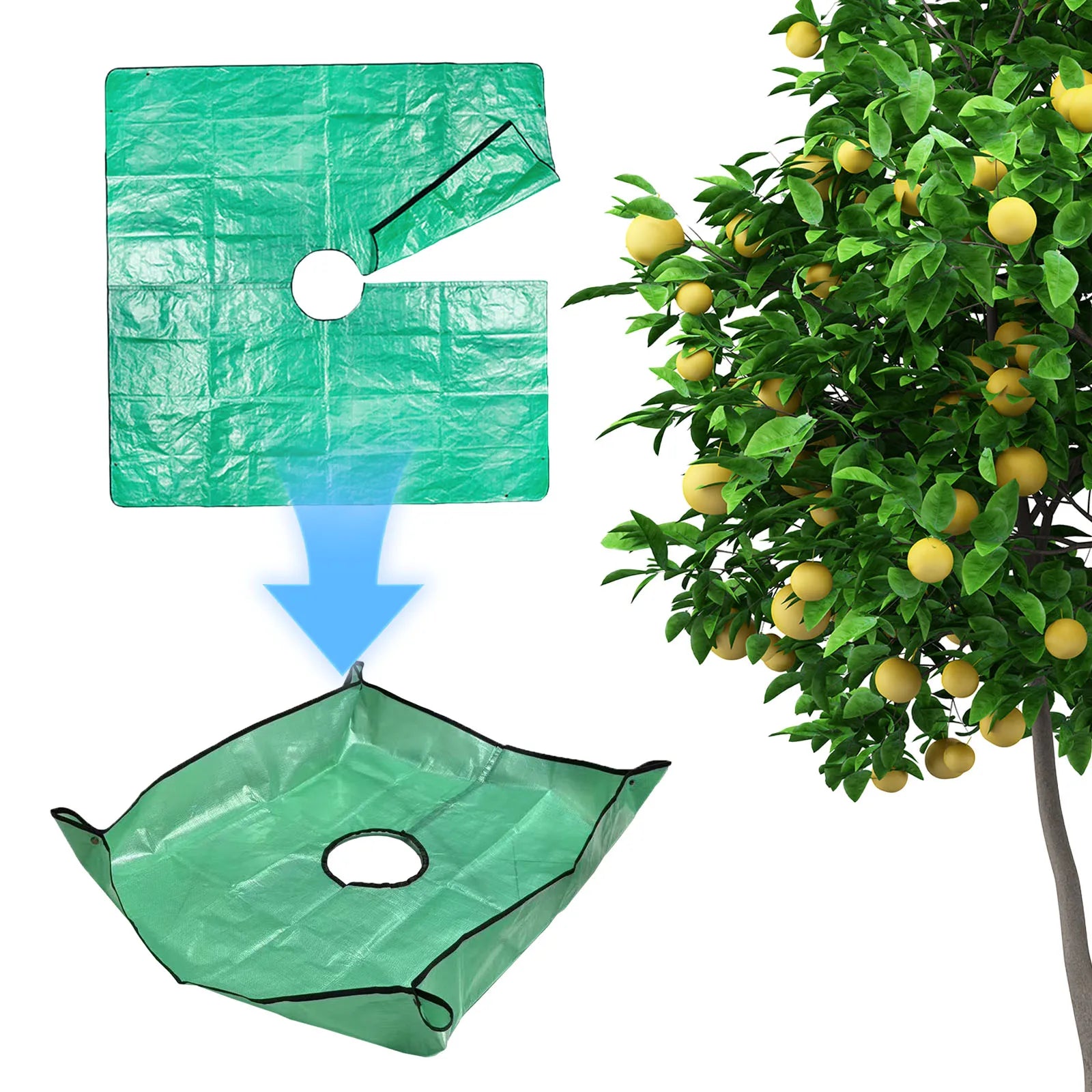 Leaf Tarp 39 37x39 Pruning Center Hole Four Corner Buckles Easy