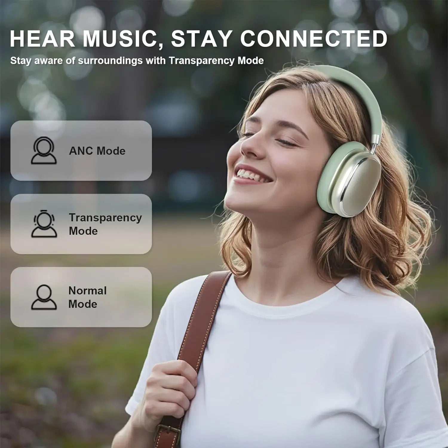Hybrid Active Noise Cancelling Headphones Knob Control 65H Playtime