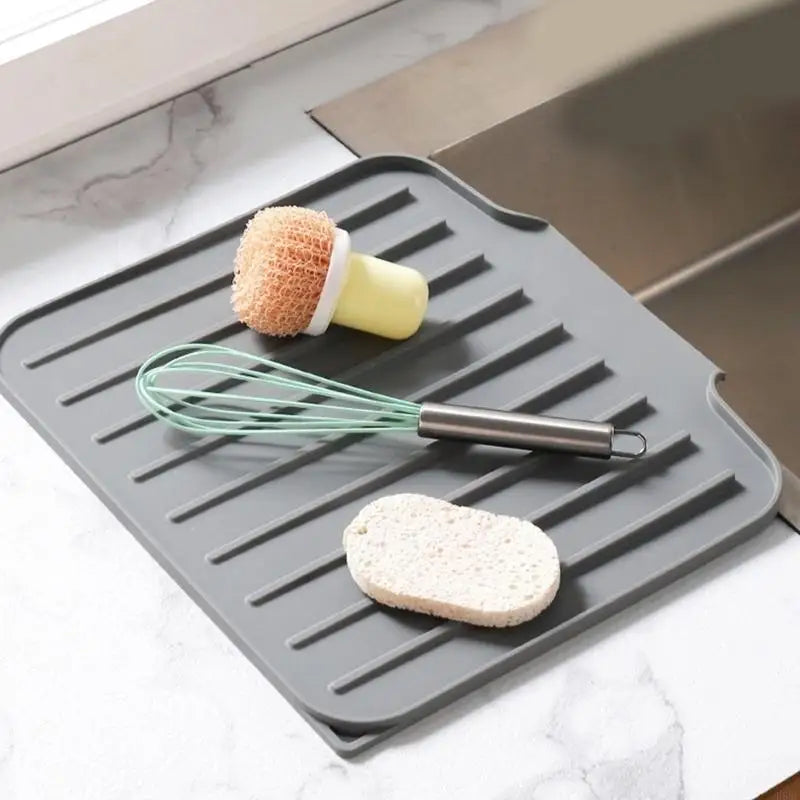 Multipurpose Kitchen Drying Mat Not Slip Textured Face Strategy Zpaxo