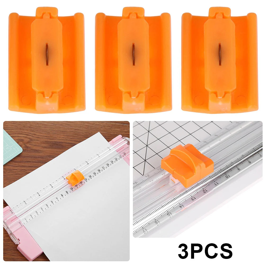 Paper Cutter Spare Knife Portable Slicer Replacement Blade Convenient Zpaxo 3PCS Orange