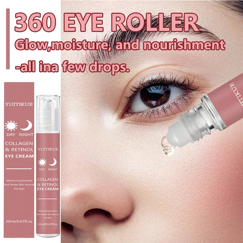 YUITIKUE Collagen & Retinol Eye Cream – 360° Roller Eye Cream Zpaxo