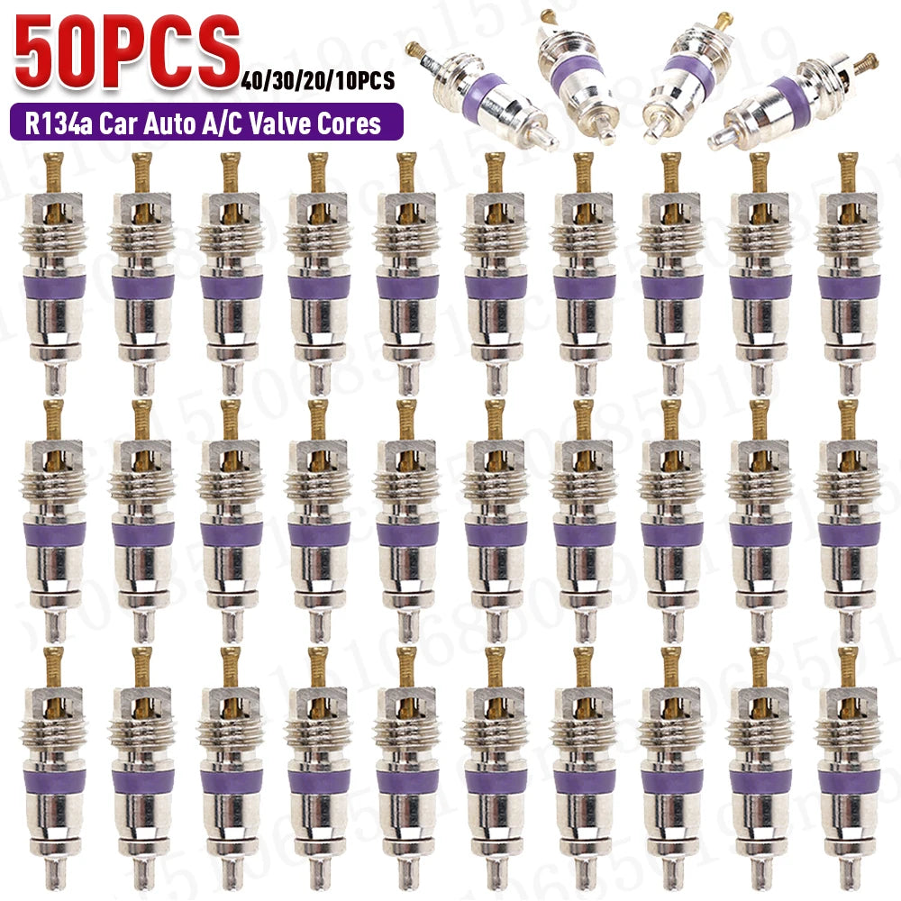 100-10pcs Copper R134a Car A/C Air Conditioning Valve Cores Automobile Universal Exterior Repair Components A/C Valve Cores Zpaxo