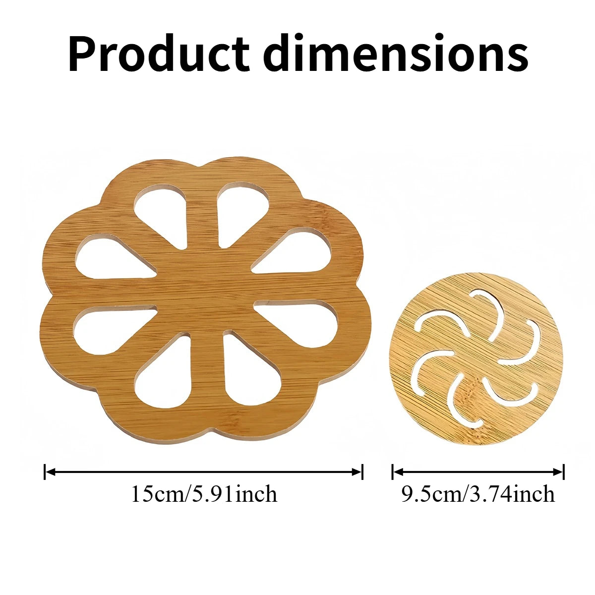 Wooden Trivets Hollow Carved Heat-Resistant Hot Pads | Non-Slip